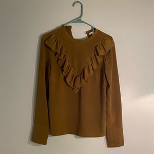 High necked, mustard h and m blouse